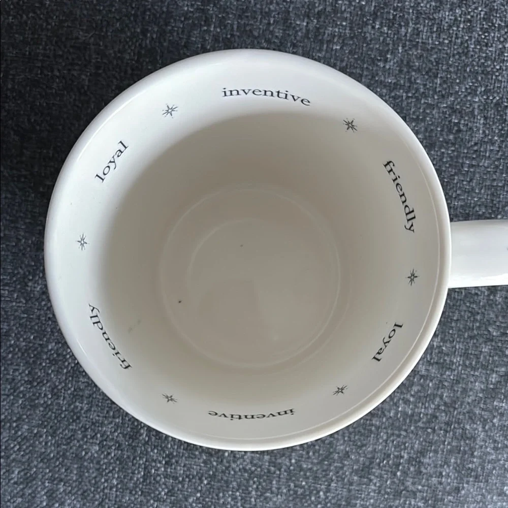 Williams Sonoma Aquarius Mug with Descriptive Words Inside Rim